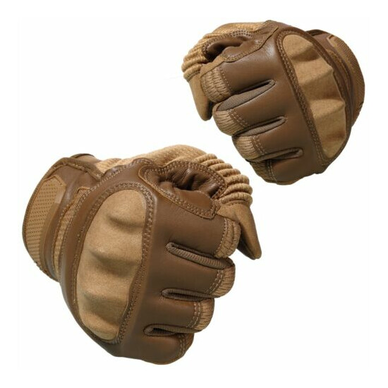 Leather Tactical Combat Full Finger Gloves Hunting Shooting Army Military Mens {27}