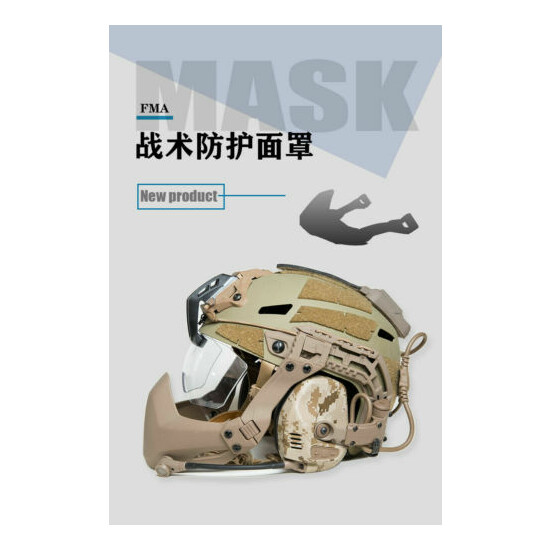 FMA Tactical Universal Rail Folding Arm Half Face Mask for Helmet /Split Goggles {7}