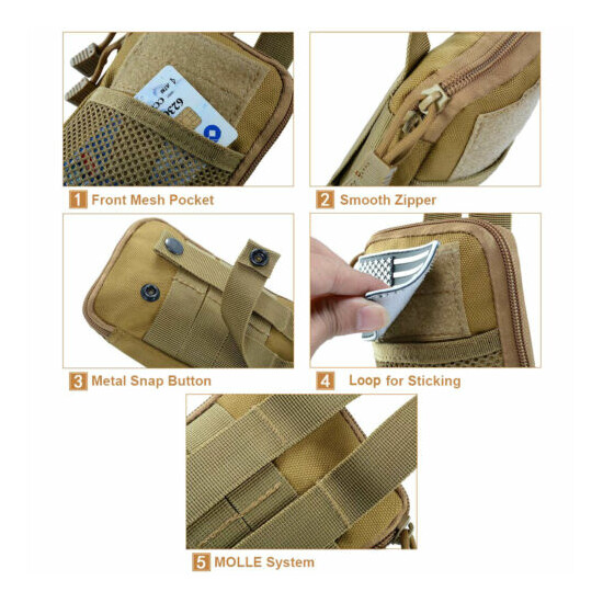 Tactical MOLLE EDC Gear Organizer Pouch Outdoor Waist Pack Phone Utility Pouch {7}
