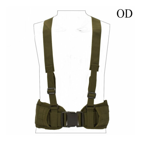 Tactical Molle Waist Padded Belt w/ Suspender Combat Multifunction Hunting Strap {12}