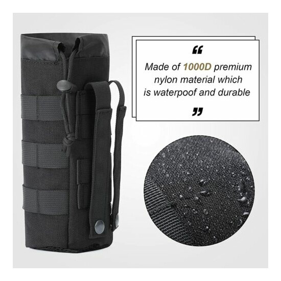 Outdoor Tactical Water Bottle Pouch Bag Adjustable Drawstring Bottle Holder Bag {2}