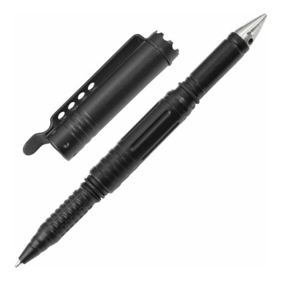 UZI Tactical Pen With Crown Bezel, Glass breaker, Pocket clip, # UZITP20BK {1}
