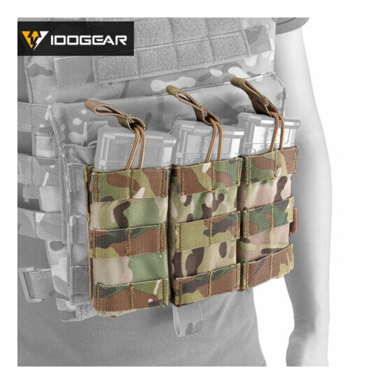 IDOGEAR Tactical 5.56 .223 Mag Pouch MOLLE Modular Triple Open Top Hunting Gear {1}