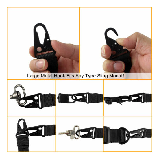 Tactical Adjustable 1/2/3 Point Rifle Gun Sling Strap System for Airsoft Hunting {9}