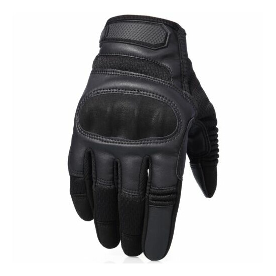 Leather Tactical Combat Full Finger Gloves Hunting Shooting Army Military Mens {16}