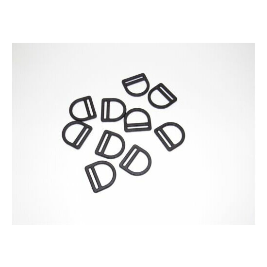 1" Black Nylon D Ring Plastic Tactical Pack Clip Collar Sport Belt, QTY 10 {1}