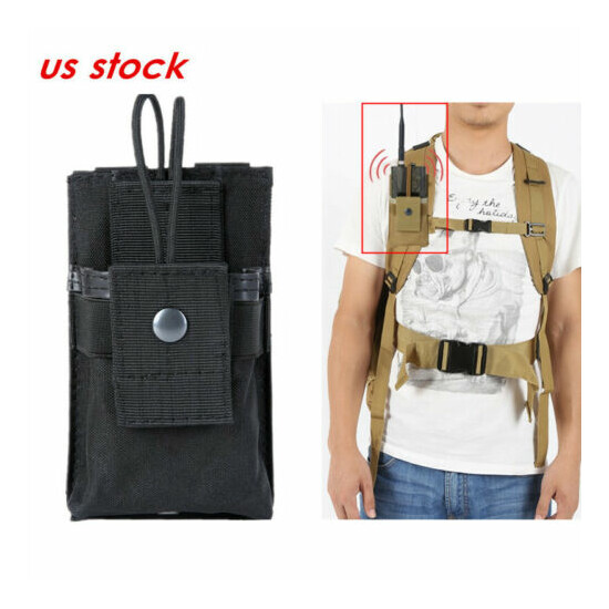 Tactical Outdoor Elastic Radio Case Walkie Talkie Holster Adjustable Molle Pouch {1}