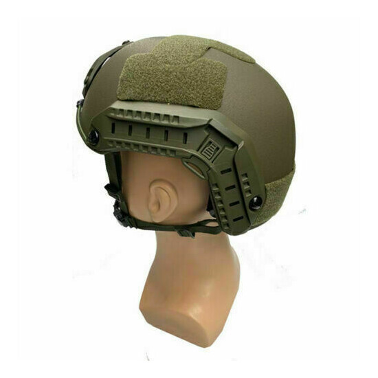 UHMW-PE IIIA Ballistic Bullet Proof Helmet Green (M) + 3A Bulletproof Face Mask  {4}