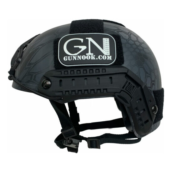 Ballistic Helmet, NIJ Level IIIA, High Cut, GunNook-SBH - Black Kryptek {1}