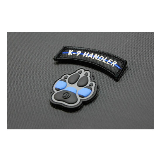 K9 Thin Blue Line PVC Patch Police Dog Handler Patch Set Uniform Patch Hook  {2}