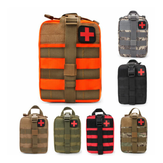 Outdoor Pack First Aid Kit Wilderness Black First Aid Pouch Medical Bag Package {3}