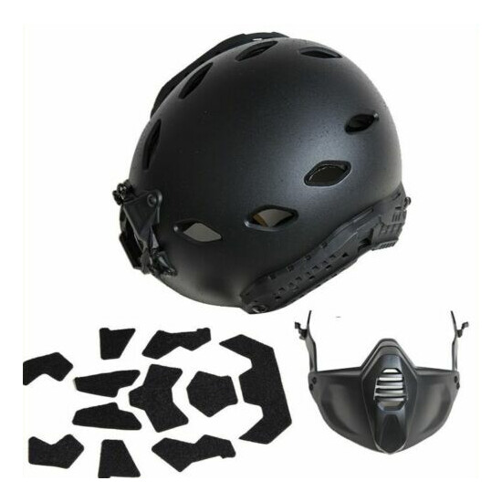 FMA TB1365A Tactical SF Helmet Anti Bump Rescue Hat with Air Hole + Half Mask {4}