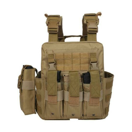 4PCS Tactical Vest Gun Holder Molle Combat Assault Police Hunting Gear Chest Rig {9}