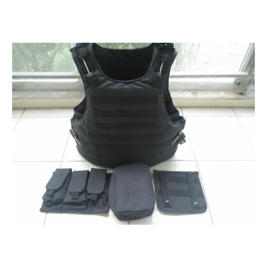 Black Combat Tactical Soft Bullet proof vest IIIA + 2PCS III ceramic plates {3}