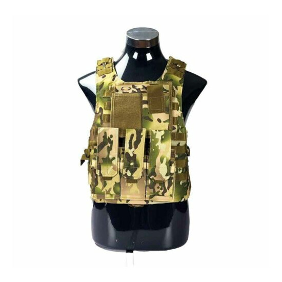 Black Police Military Tactical Molle Plate Carrier Combat Gear Vest PALs Ad 2020 {9}