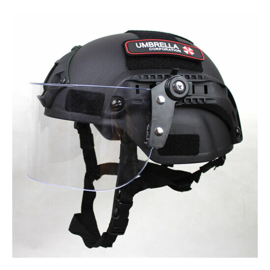 MICH2000 Tactical Action Version Helmet w/Visor Patrol CS Anti Riot Protect Mask {1}