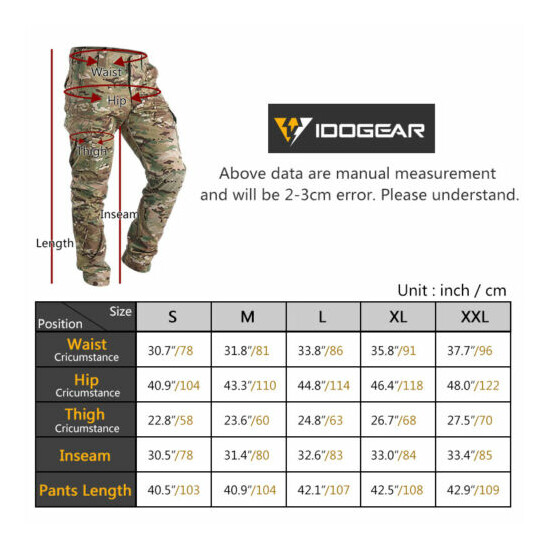 IDOGEAR Field Tactical Pants CP Hunting Trousers Airsoft Combat Camo MultiCam  {4}