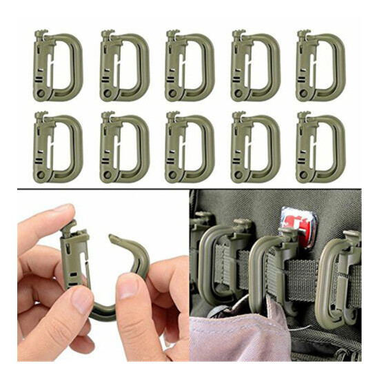 10 Pcs Multipurpose D-Ring Grimloc Locking for Molle Webbing with Zippered Pouch {9}