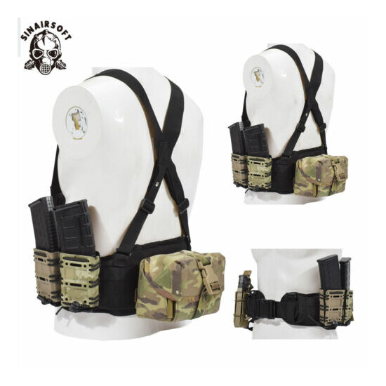Tactical Molle Waist Padded Belt w/ Suspender Combat Multifunction Hunting Strap {5}