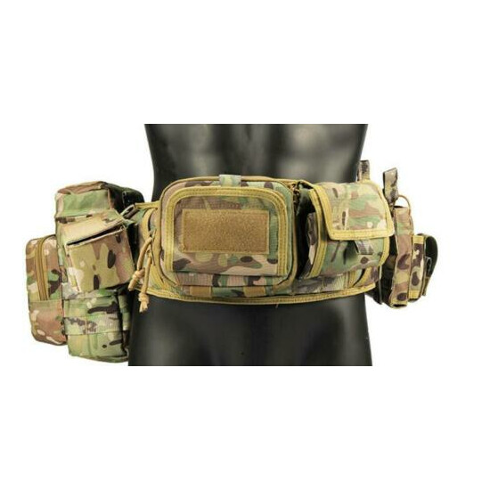 Tactical Molle Waist Belt Military Soft Padded Patrol Combat Battle Web Belt Bag {4}