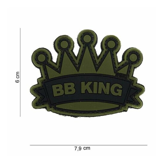  Patch 3D PVC airsoft BB King Green hook and loop {1}