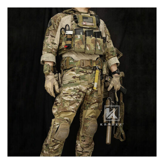 KRYDEX G3 Combat Uniform Set Tactical Shirt & Trousers & Knee Pads Multicam Camo {6}