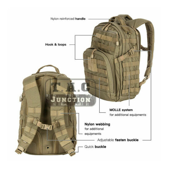 Tactical MOLLE Everyday Military Backpack Outdoor 24L Rucksack bug out bag Pack {4}