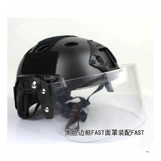Tactical Transparent Windproof Lens Mask for Mich/ FAST Helmet Paintball Airsoft {2}