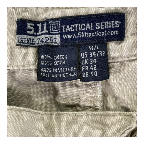 5.11 Tactical Series Mens Size 34x32 Tan Tactical Pants {2}