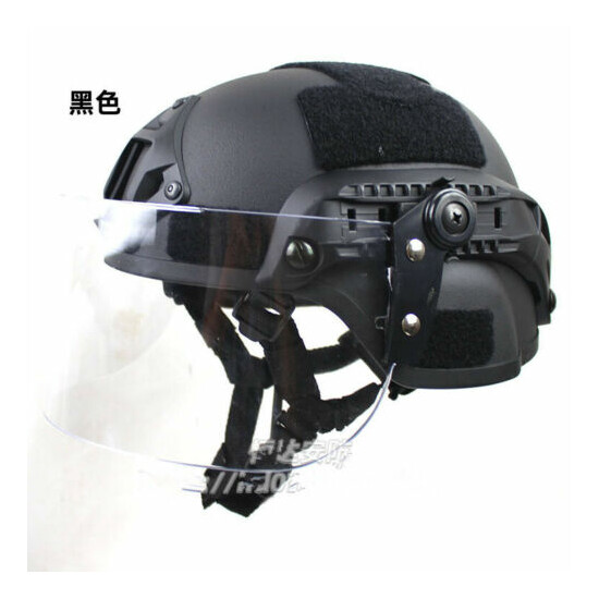 MICH2000 Tactical Action Version Helmet w/Visor Patrol CS Anti Riot Protect Mask {2}