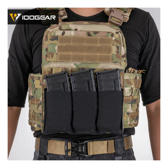 IDOGEAR Tactical 5.56 Magazine Pouch Fast Draw MOLLE Paintball Triple Mag Pouch {5}