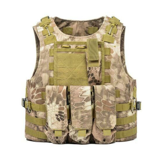 Black Police Military Tactical Molle Plate Carrier Combat Gear Vest PALs Ad 2020 {11}