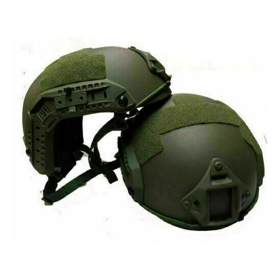 UHMW-PE 3A Ballistic Bullet Proof Helmet Green L + IIIA Bulletproof Mask Shield {3}