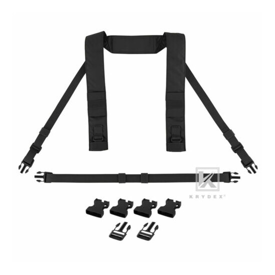 KRYDEX Micro Fight Shoulder Fat Strap and Back Strap for Chest Rig Placard Black {2}