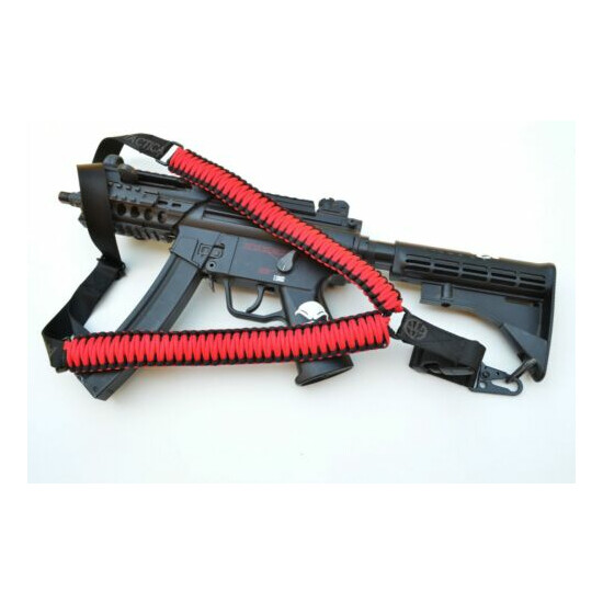 Tactical 550 Paracord Rifle Shotgun Gun Sling Single 1 Point w/QD RED / BLACK {8}