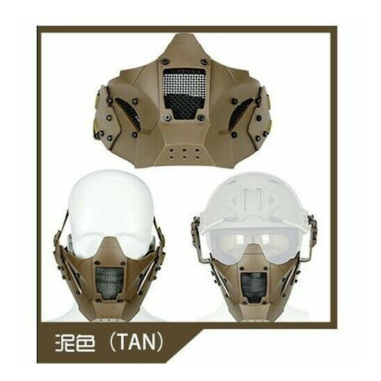 Tactical Half Face Guard Mask Protector For Helmet ( Two Ways To Wear Band/Rail) {14}