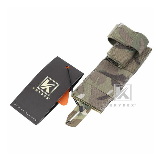 KRYDEX Radio Antenna Relocator Tactical Antenna Retention Strap Hold Pouch Camo {3}
