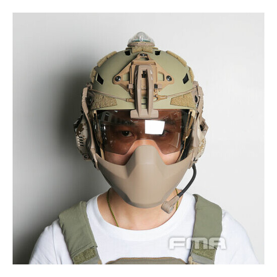 FMA 3mm Lens Wind Goggles Visor Shroud Mount Fixed Arm for Caiman Helmet Antifog {9}