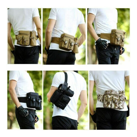 Tactical Waist Pack Pouch With Water Bottle Pocket Holder Molle Fanny Belt Bag {4}
