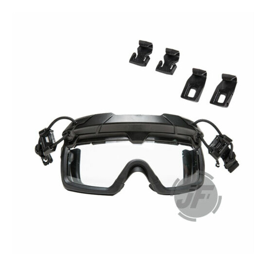 Tactical Helmet Goggles Anti-fog Transparent Lens w/ Rail Clips for FAST Helmet {10}