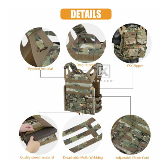 KRYDEX JPC 2.0 Jump Plate Carrier Tactical Vest & MOLLE Panel & Zip-on Back Pack {10}