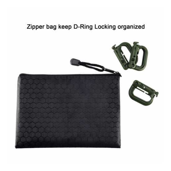 10 Pcs Multipurpose D-Ring Grimloc Locking for Molle Webbing with Zippered Pouch {21}