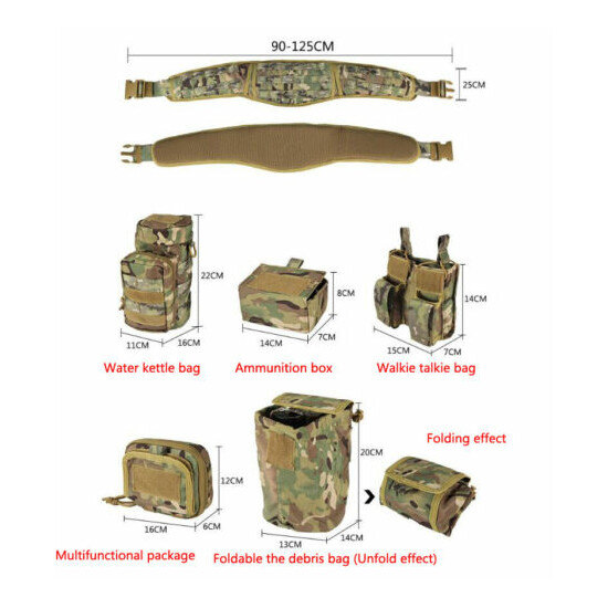 Tactical Molle Waist Belt Military Soft Padded Patrol Combat Battle Web Belt Bag {2}