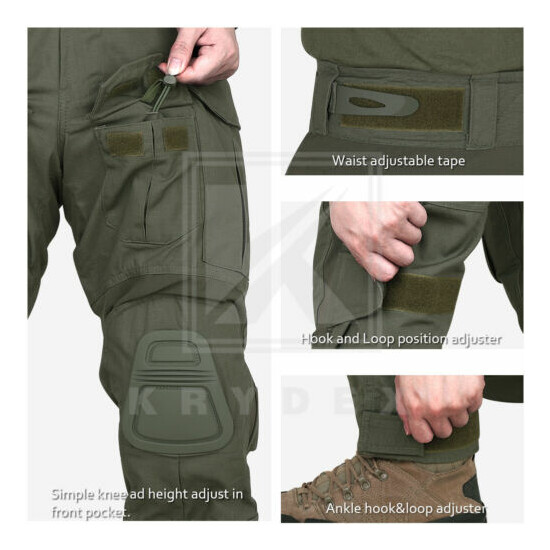KRYDEX G3 Shirt w/ Tactical Elbow Pads and Trousers w/ Knee Pads Ranger Green {6}