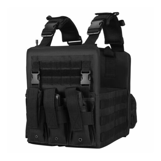 Tactical Vest Gear Molle Military Assault Plate Carrier Holder Multi Size Black {11}