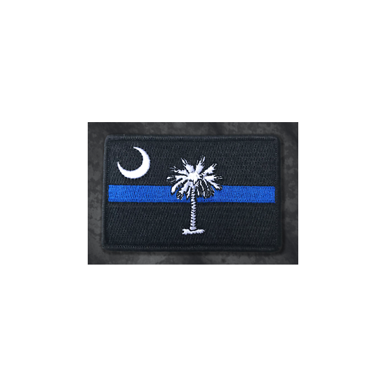 Subdued Thin Blue Line SOUTH CAROLINA State Flag Patch, Law Enforcement {1}