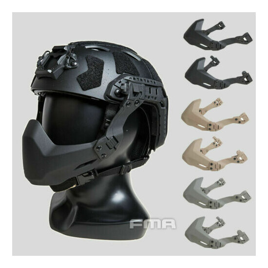 FMA Tactical Universal Rail Folding Arm Half Face Mask for Helmet /Split Goggles {1}