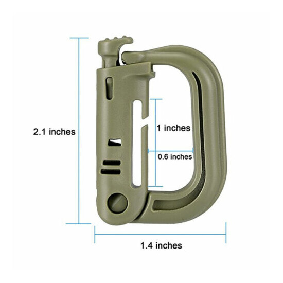 10 Pcs Multipurpose D-Ring Grimloc Locking for Molle Webbing with Zippered Pouch {12}