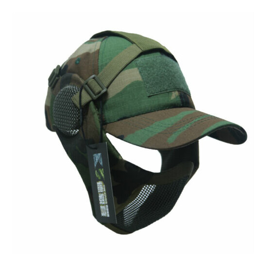 Tactical Foldable Camouflage Mesh Mask With Ear Protection With Cap For Hunting {20}