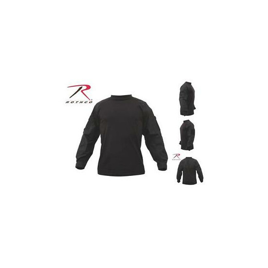 Rothco 90010 Black Military Combat Shirt Heat Resistant Long Sleeve - M,L,XL,XXL {1}